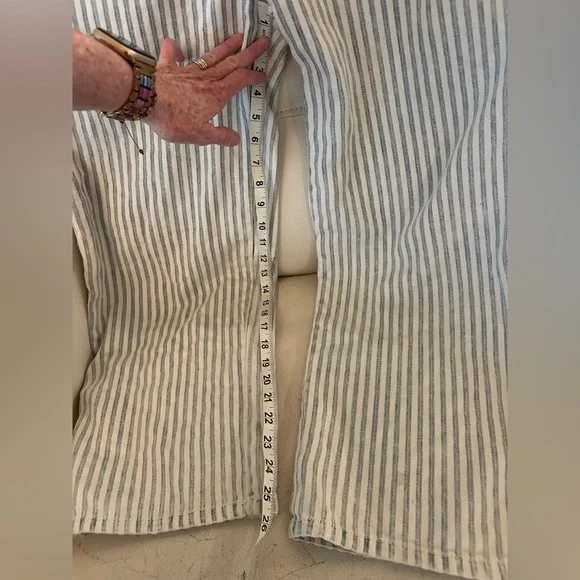 Faherty Women's Striped Blue and White Topsail Classic Overalls - Picture 5 of 13